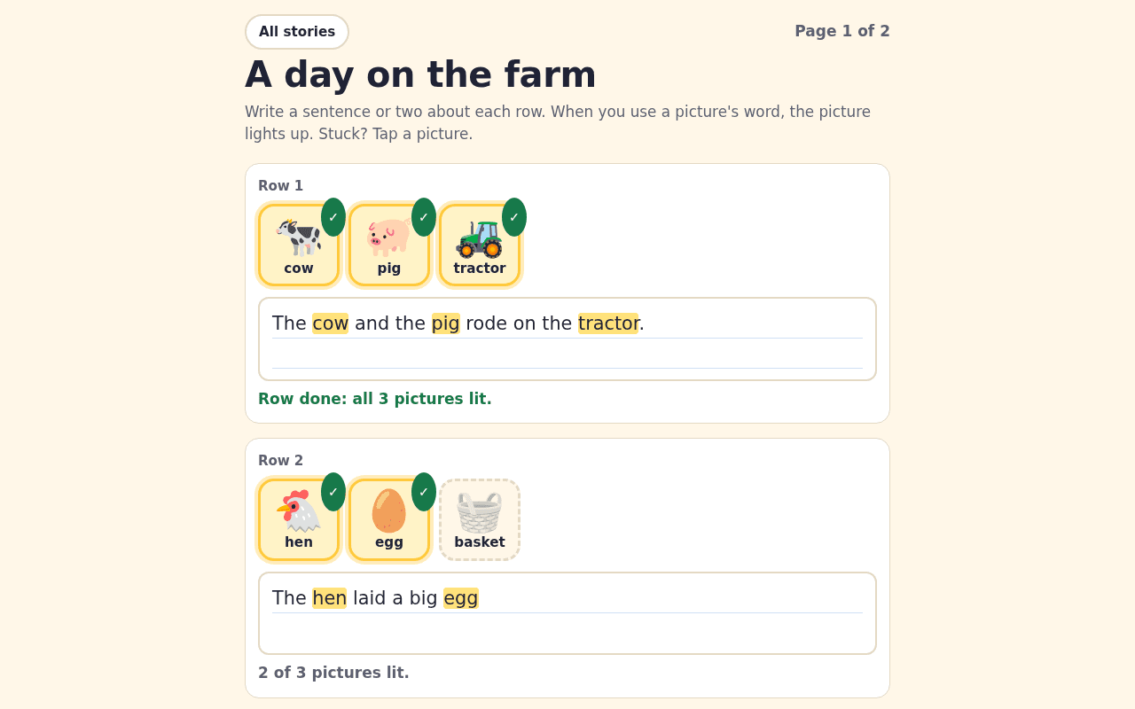 Screenshot of Picture Story